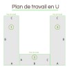 Plan de travail en U sur mesure